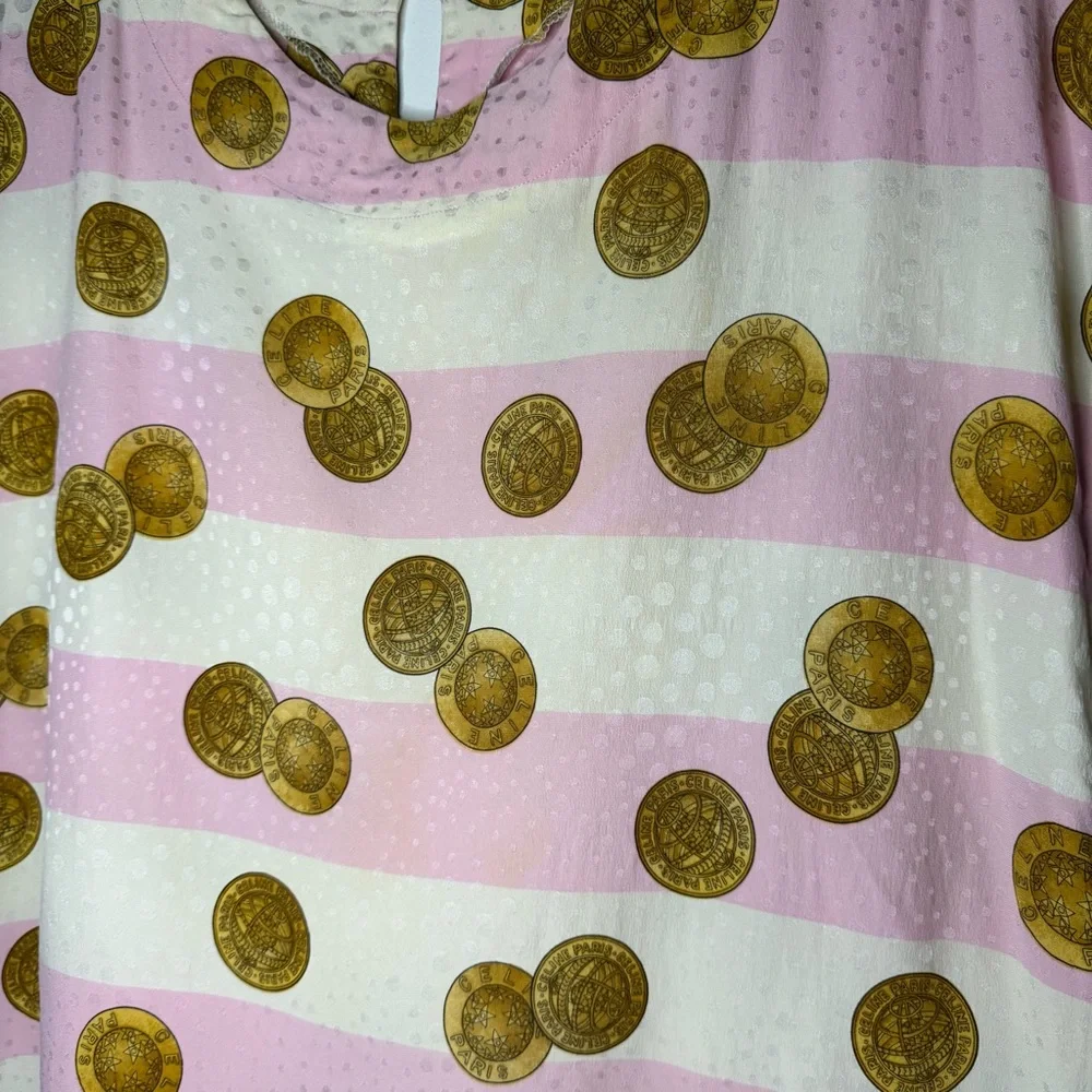 Celine Vintage Medallion Print Silk Top - Picture 8 of 11